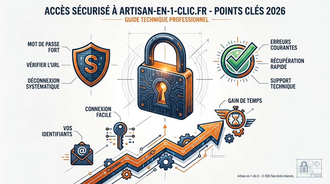 Interface de connexion sécurisée pour les artisans sur la plateforme en 2026