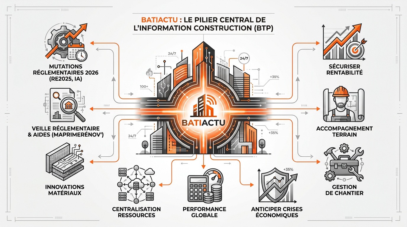 Professionnels du bâtiment consultant les actualités BTP sur un chantier