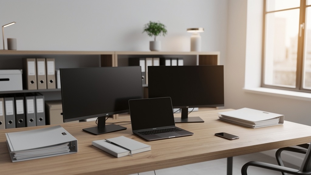 Gestionnaire immobilier au travail dans son bureau