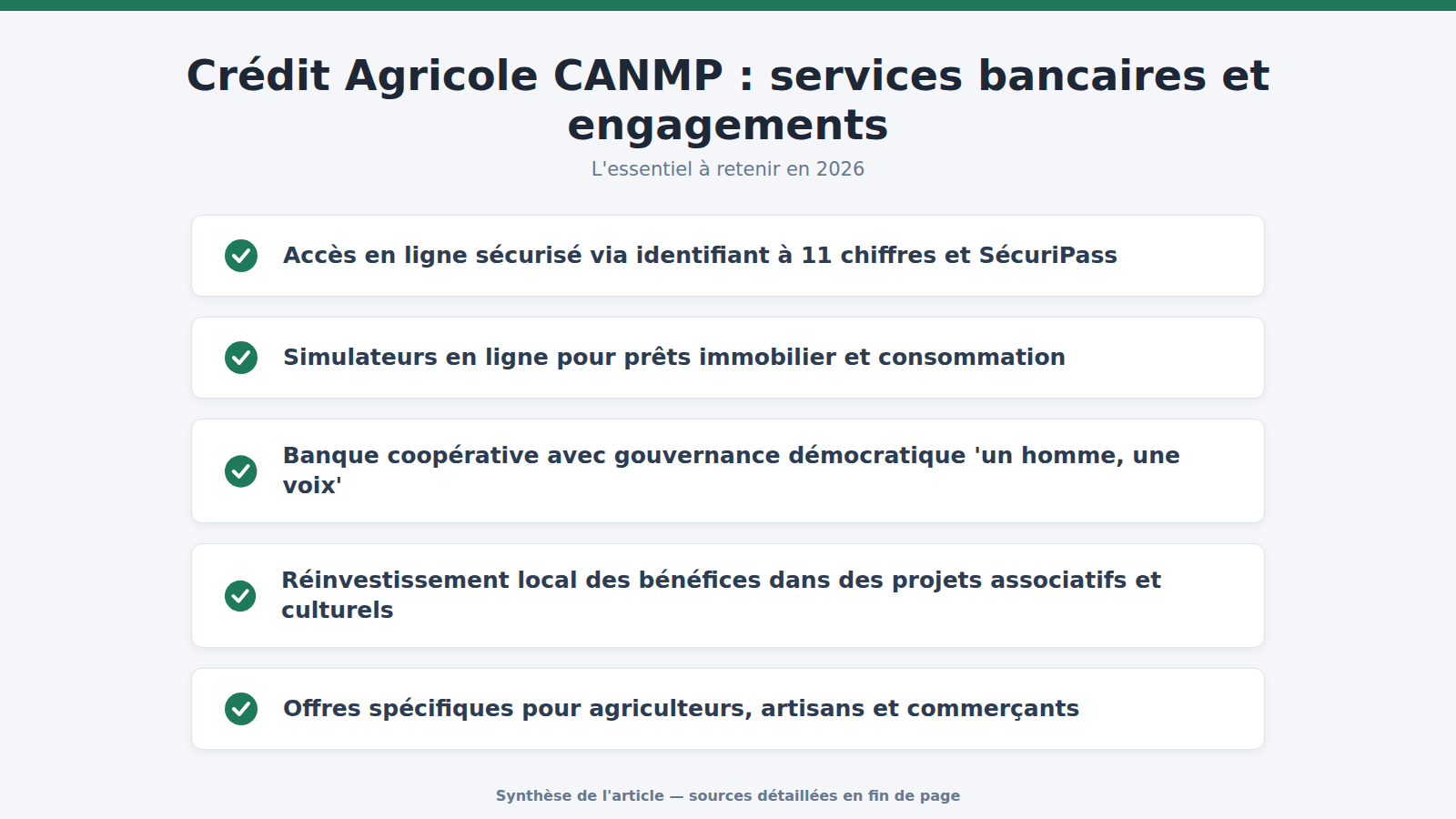 Crédit Agricole CANMP : services bancaires et engagements : l'essentiel à retenir (2026)