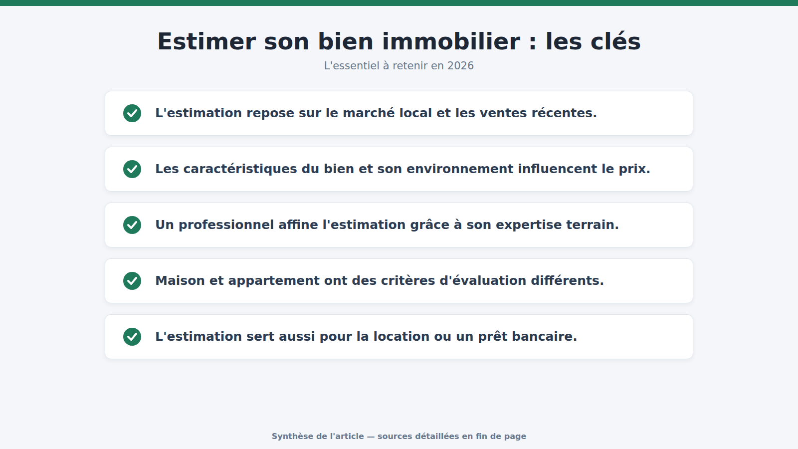 Estimer son bien immobilier : les clés : l'essentiel à retenir (2026)