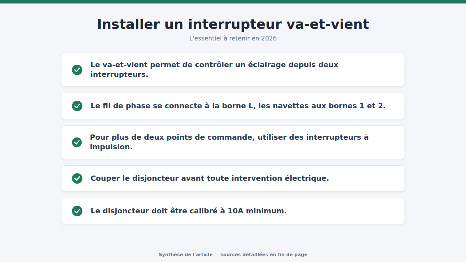 Installer un interrupteur va-et-vient : l'essentiel à retenir (2026)