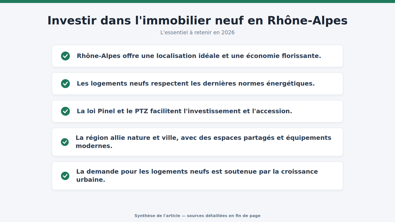Investir dans l'immobilier neuf en Rhône-Alpes : l'essentiel à retenir (2026)