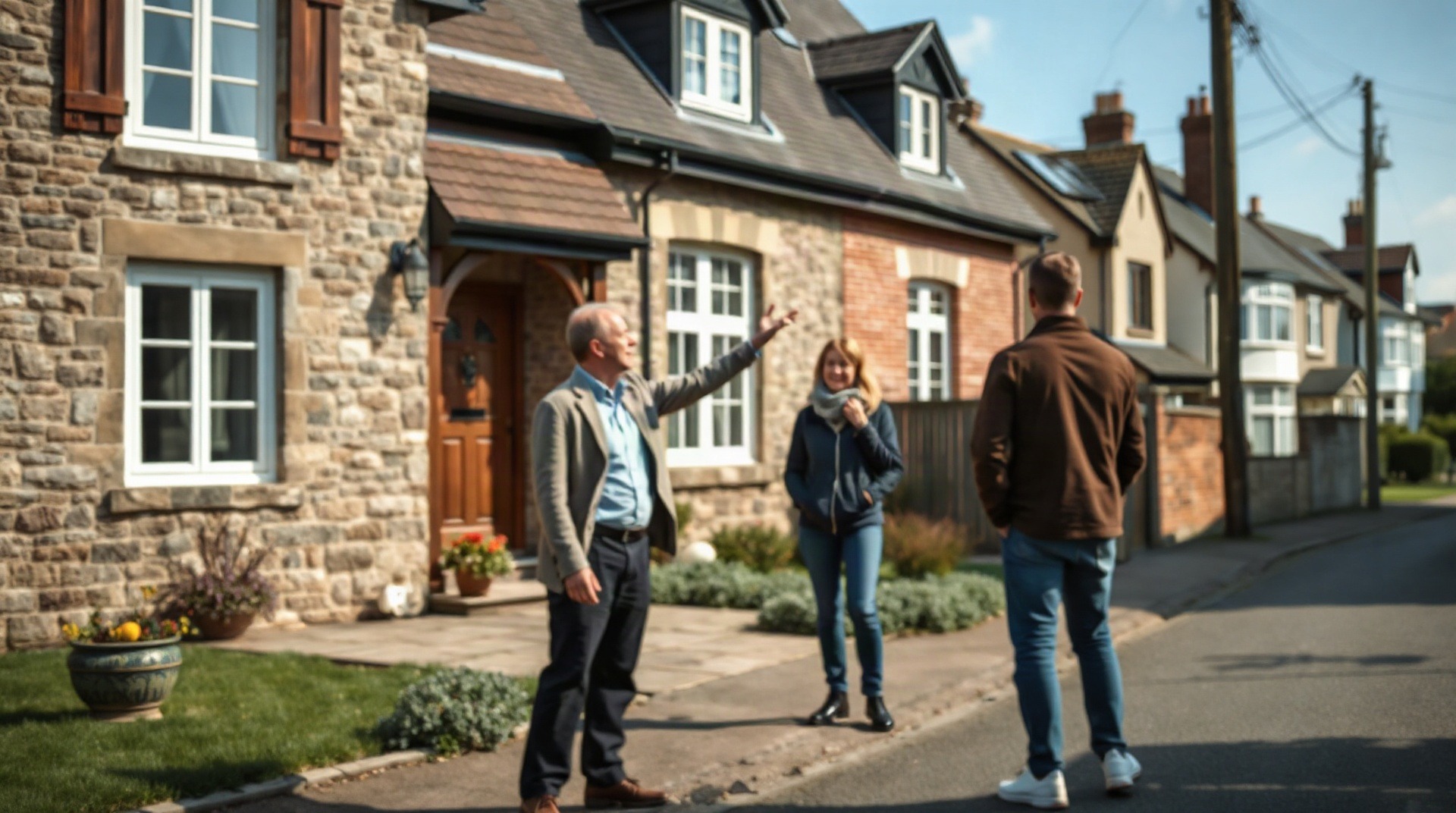 Conseiller immobilier en rendez-vous avec un couple d'acheteurs
