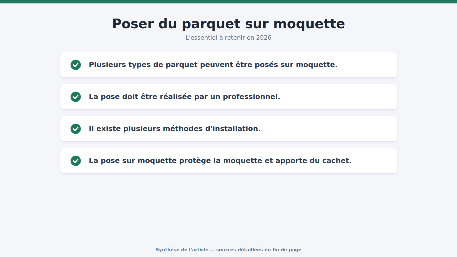 Poser du parquet sur moquette : l'essentiel à retenir (2026)