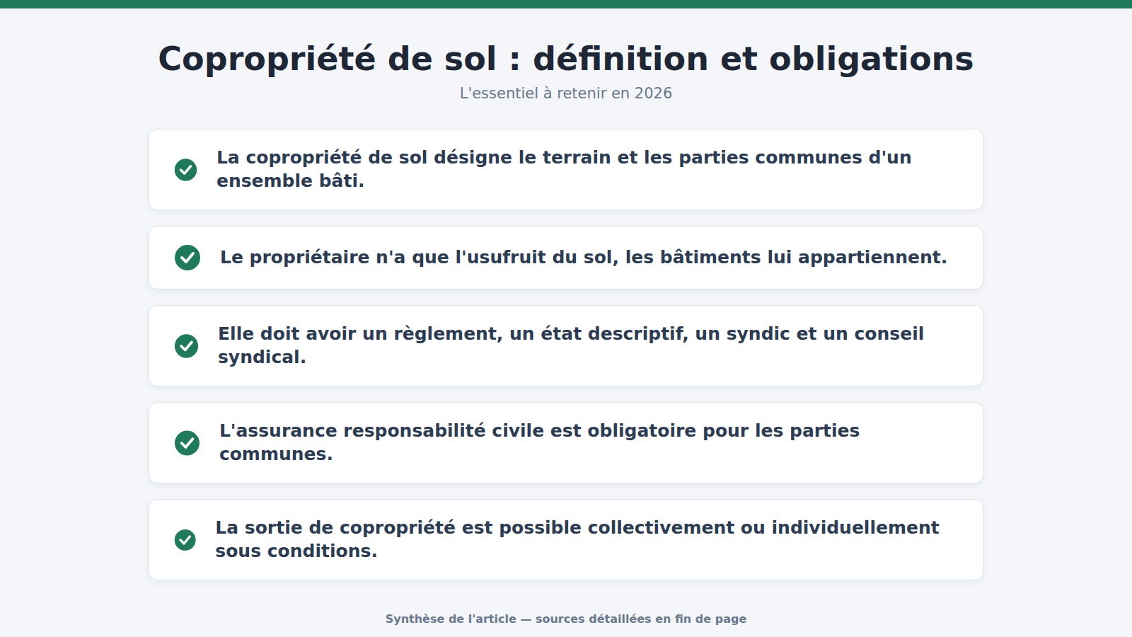 Copropriété de sol : définition et obligations : l'essentiel à retenir (2026)