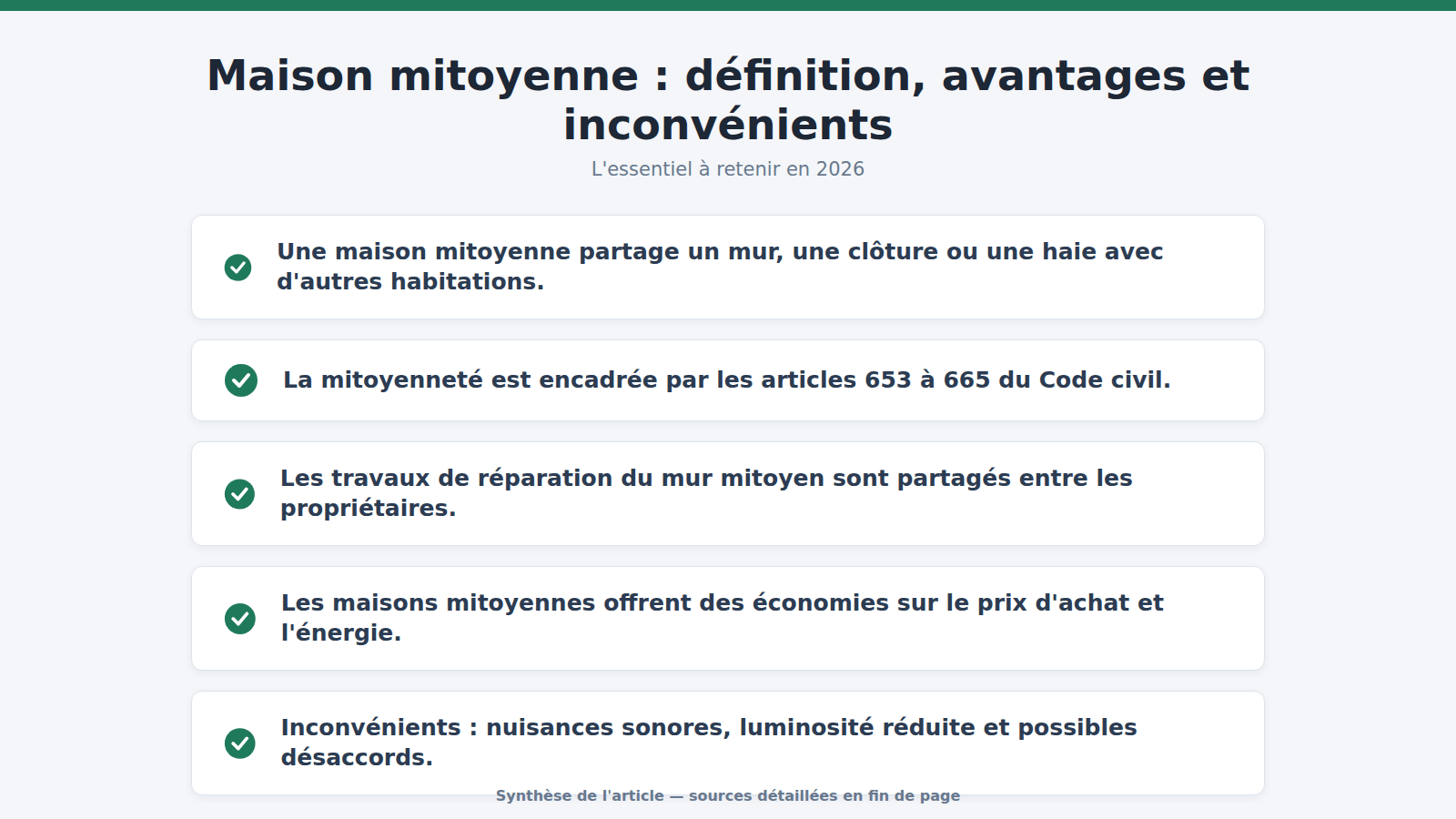 Maison mitoyenne : définition, avantages et inconvénients : l'essentiel à retenir (2026)