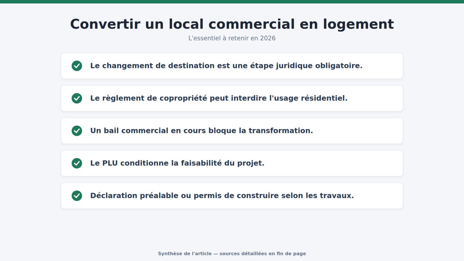 Convertir un local commercial en logement : l'essentiel à retenir (2026)