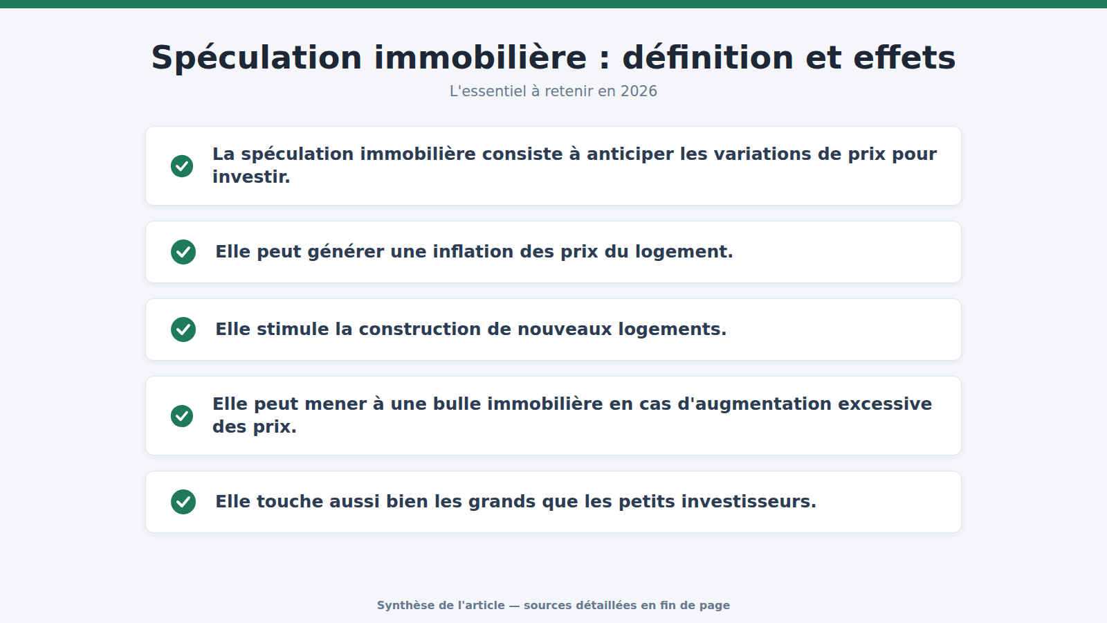 Spéculation immobilière : définition et effets : l'essentiel à retenir (2026)