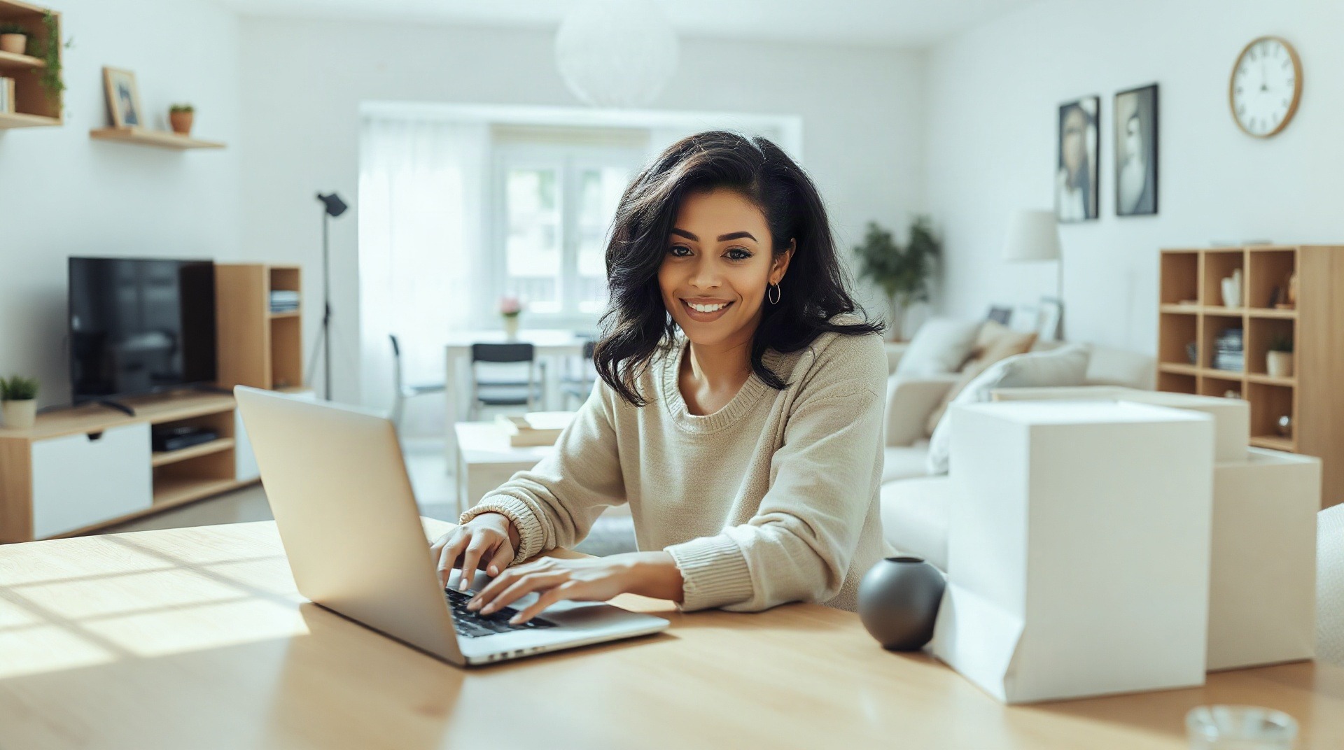 Personne consultant des annonces immobilières sur ordinateur