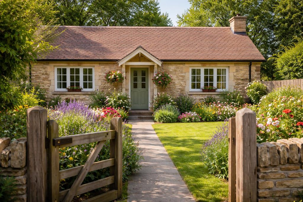 Agent immobilier réalisant une estimation devant une maison