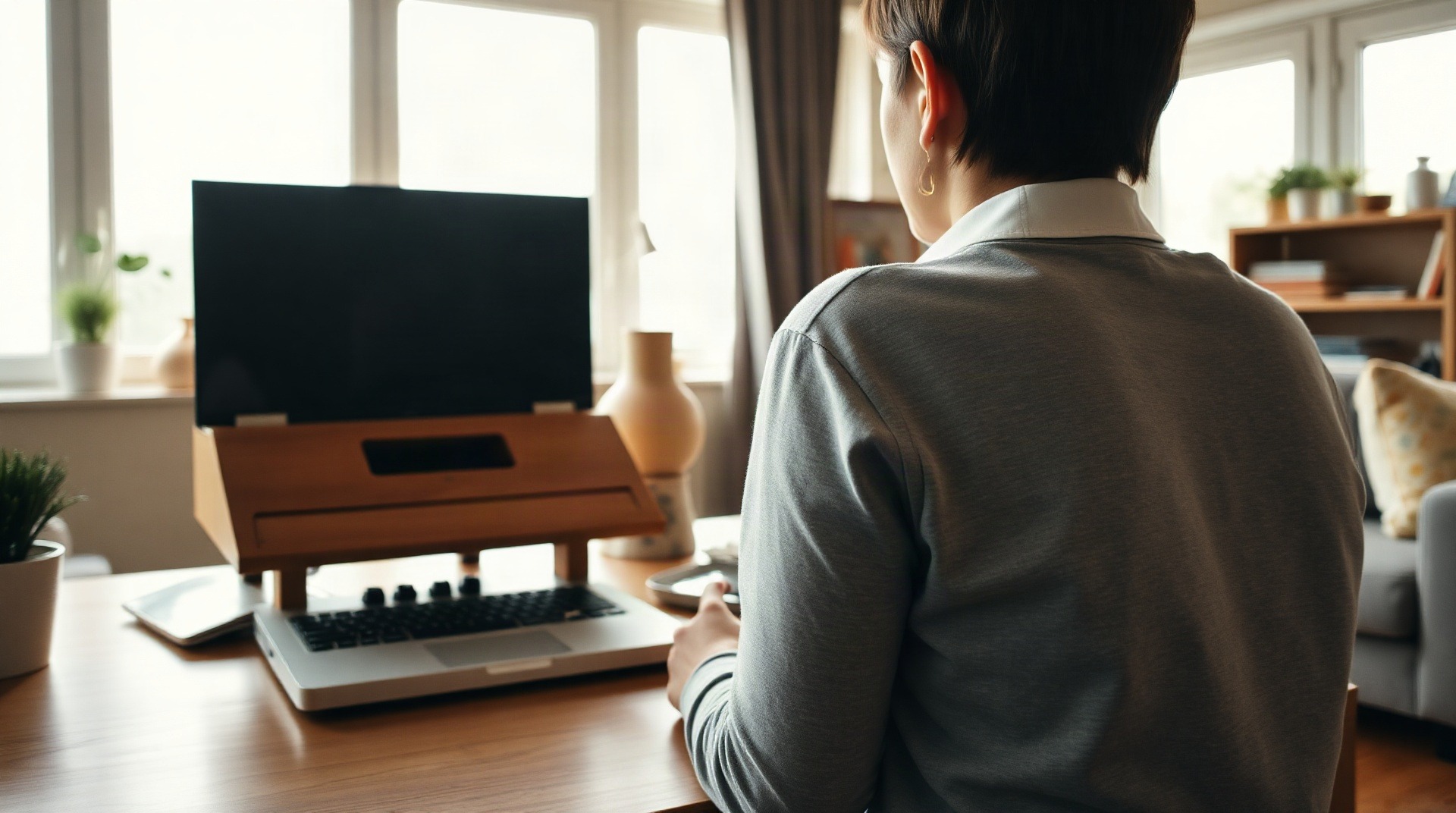 Copropriétaire lisant un email de notification sur ordinateur