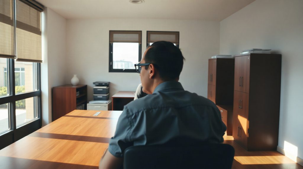 Gestionnaire immobilier au bureau dans un cabinet de syndic