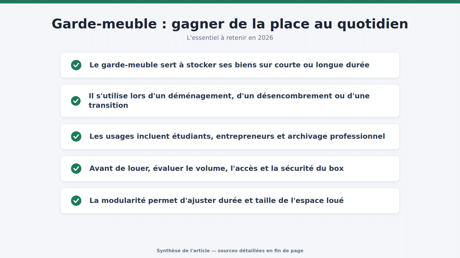 Garde-meuble : gagner de la place au quotidien : l'essentiel à retenir (2026)