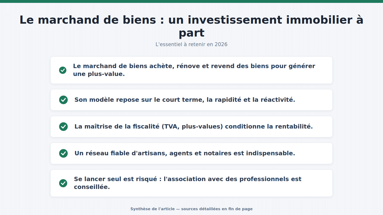 Le marchand de biens : un investissement immobilier à part : l'essentiel à retenir (2026)