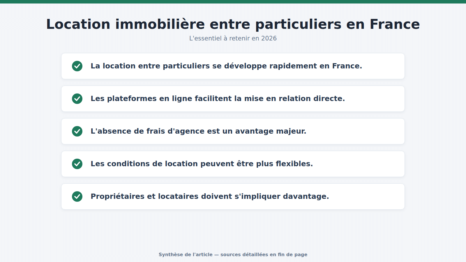 Location immobilière entre particuliers en France : l'essentiel à retenir (2026)