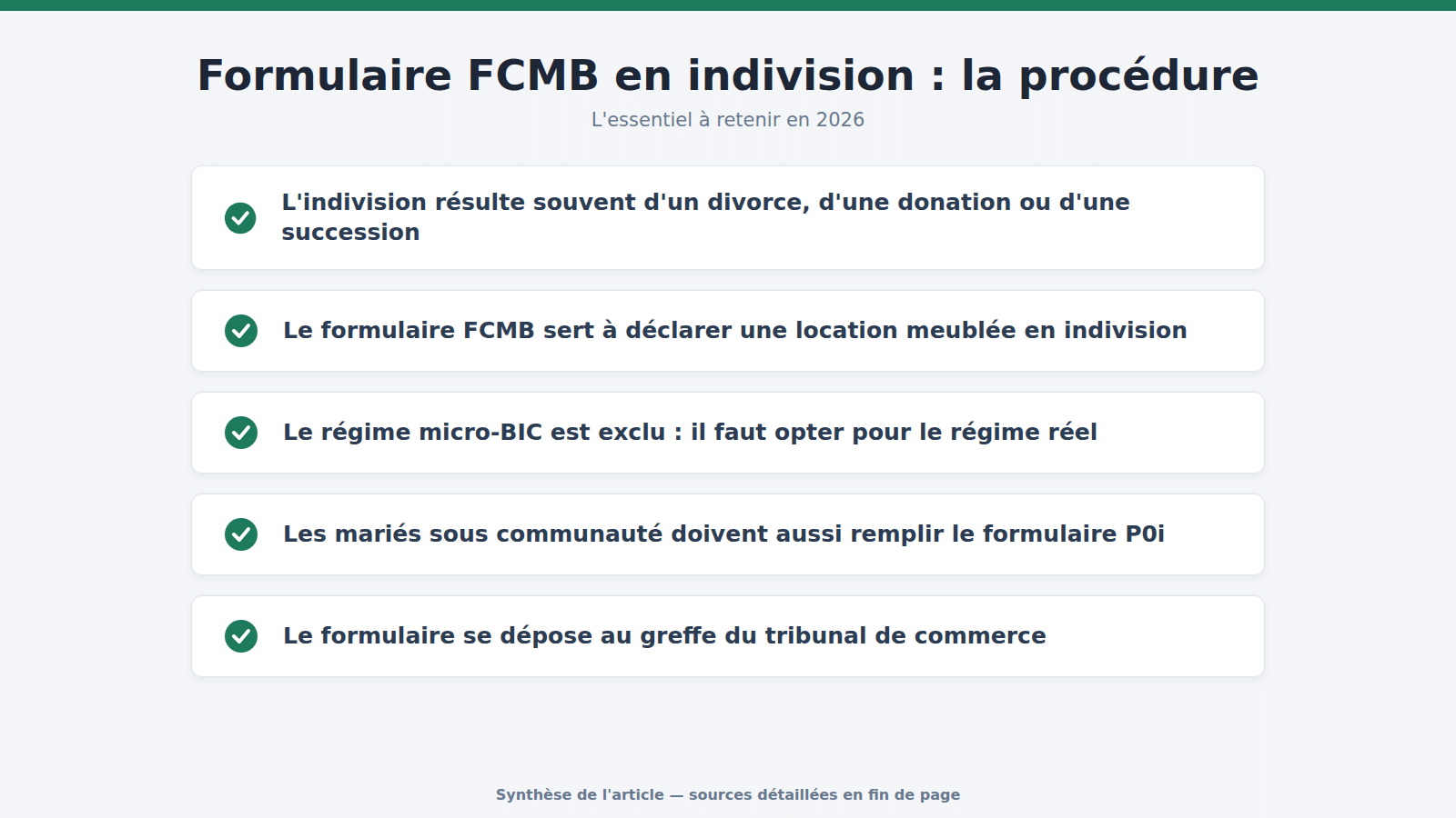 Formulaire FCMB en indivision : la procédure : l'essentiel à retenir (2026)