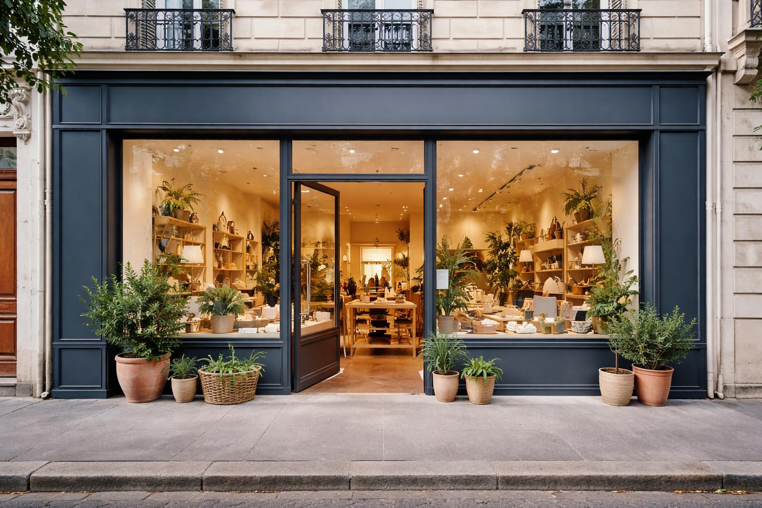 Local commercial rénové en pied d'immeuble avec large vitrine sur rue